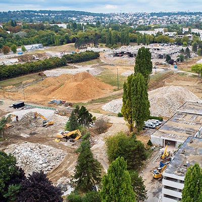 Demcy demolition site featuring materials recycling