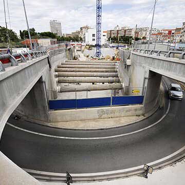 Chantier du tunnel Prado Sud