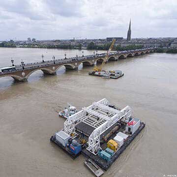 Réparation sous-fluvial des talus à Bordeaux
