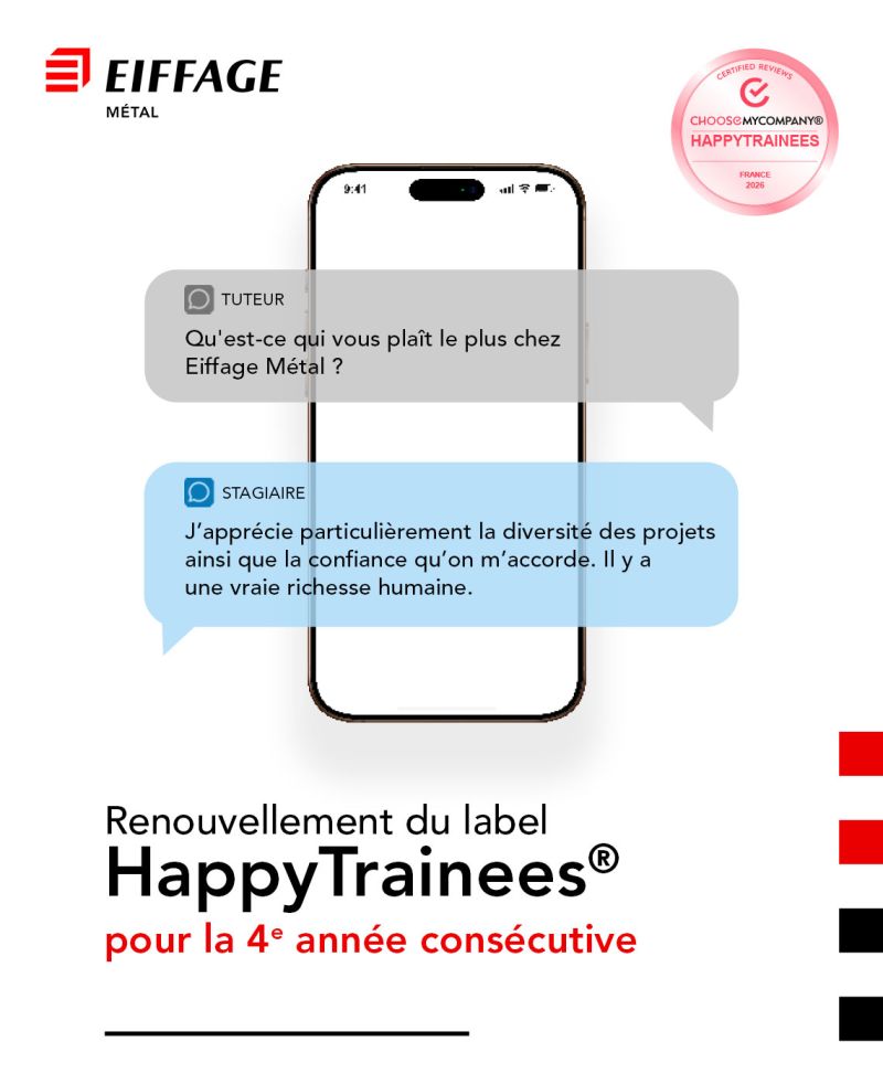 Label Happy Trainees 2024 - Eiffage Métal