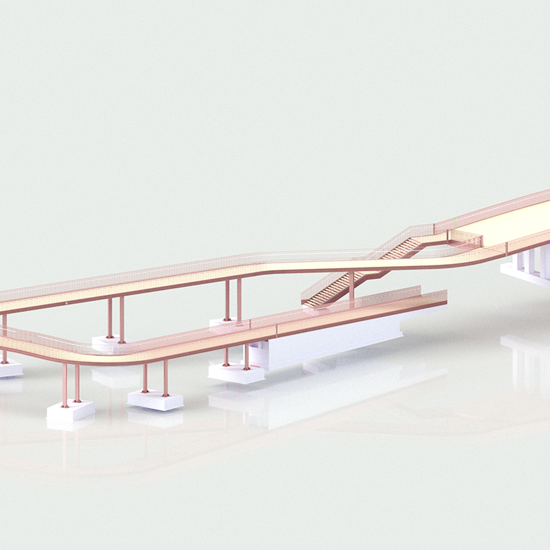 Model of the renovation of the Lucie-Bréard footbridge - Photo credit: ©Eiffage Métal
